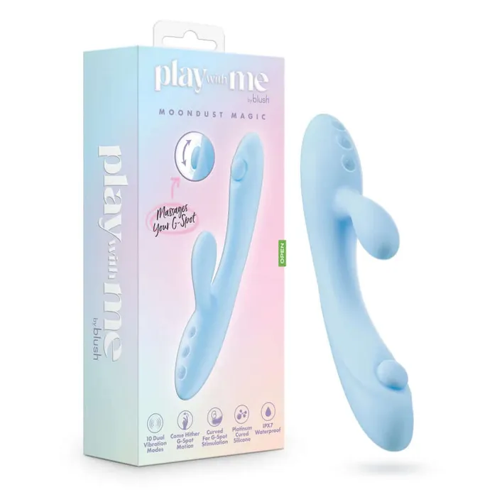 Female Sex Toys Blush Novelties Play With Me Moondust Magic Rabbit Massager Flexible Customizable Vibrations Waterproof Female Sex Toys Blush Novelties Play With Me Moondust Magic Rabbit Massager Flexible Customizable Vibrations Waterproof