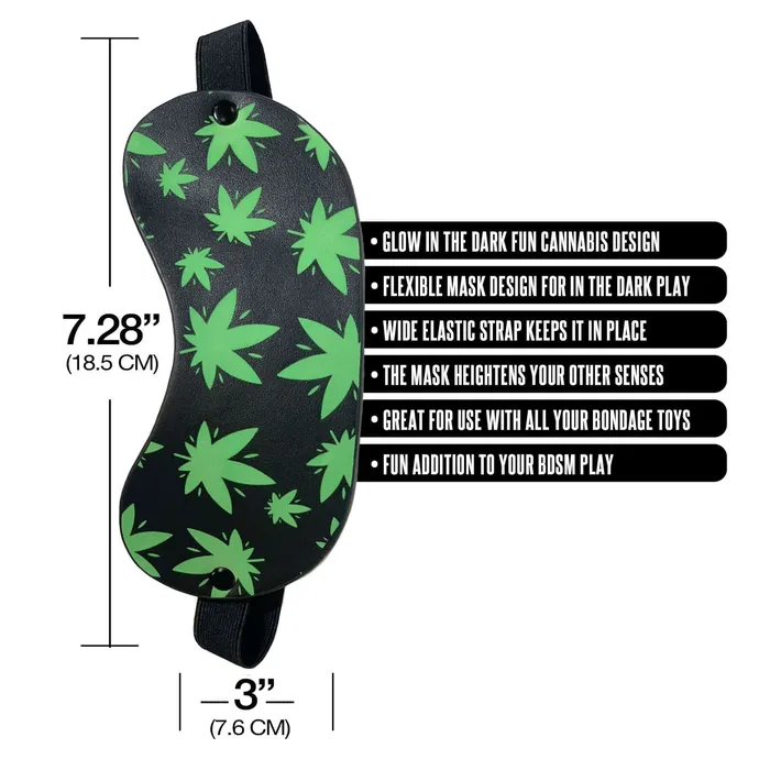 Female Sex Toys Global Novelties Stoner Vibes Chronic Collection Glow In The Dark Blindfold