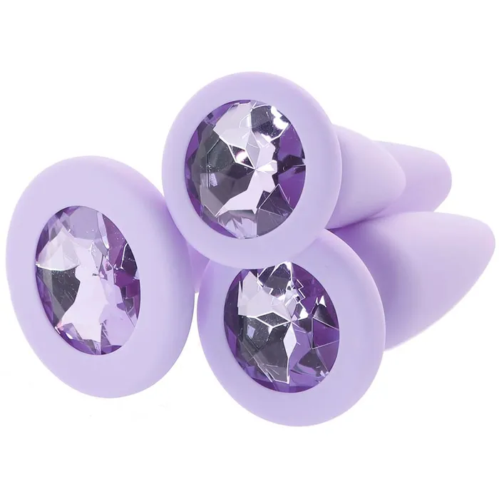 First Time Crystal Booty Anal Plug Set in Purple CalExotics Anal First Time Crystal Booty Anal Plug Set in Purple CalExotics Anal