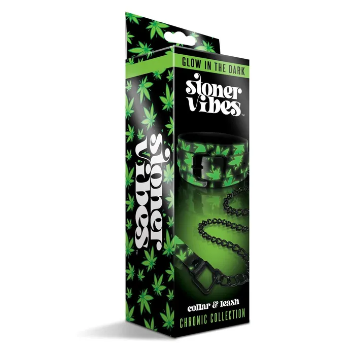 Global Novelties Dildos Stoner Vibes Chronic Collection Glow In The Dark Collar and Leash