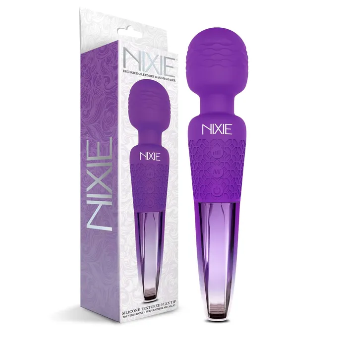 Global Novelties Nixie Wand Massager Purple Ombre Metallic Vibrators