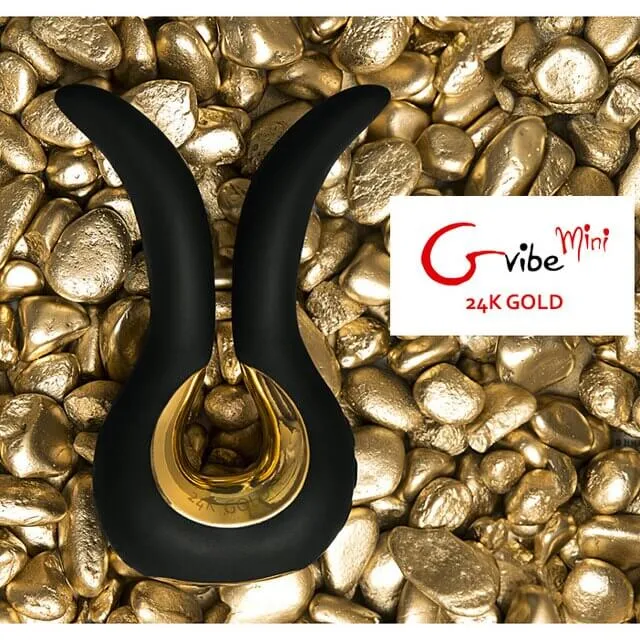 GVibe Anal GVibe Mini 24K Gold Anatomical 6function Rechargeable Silicone Massager Black