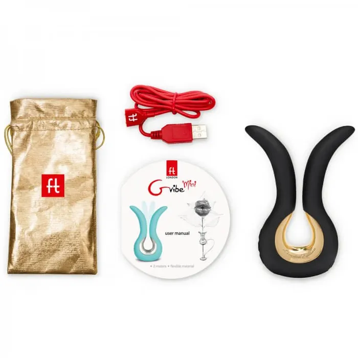 GVibe Anal GVibe Mini 24K Gold Anatomical 6function Rechargeable Silicone Massager Black