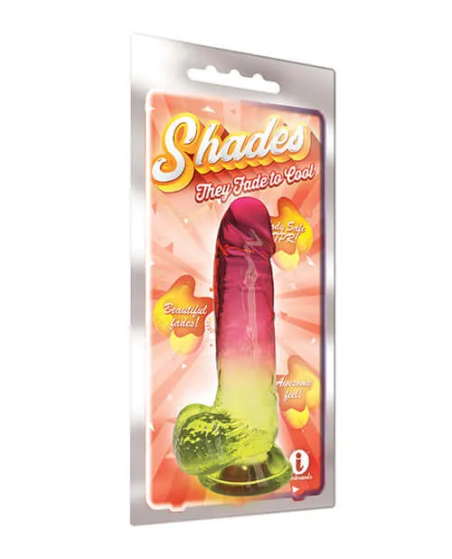 Icon Brands Dildos Shades 8 inches Jelly Gradient Dong PinkYellow