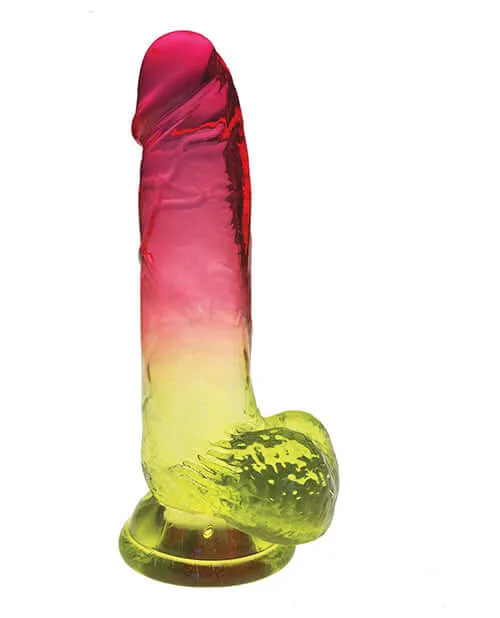 Icon Brands Dildos Shades 8 inches Jelly Gradient Dong PinkYellow