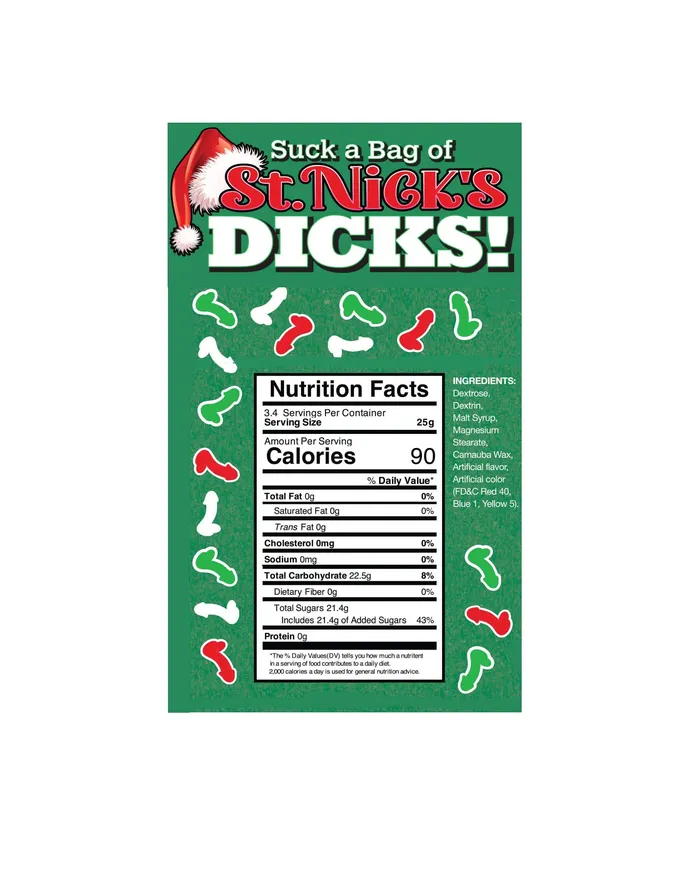 Little Genie Vibrators St Nicks Dicks Candy 3oz Bag of Hilarious Naughty Holiday Treats