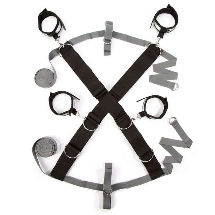 Love Honey Vibrators Fifty Shades of Grey Over the Bed Cross Restraints Deluxe Bondage Set