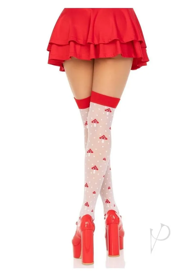 Magic Mushroom Thigh Highs Whimsical Polka Dot Stockings by Leg Avenue Leg Avenue Inc Vibrators