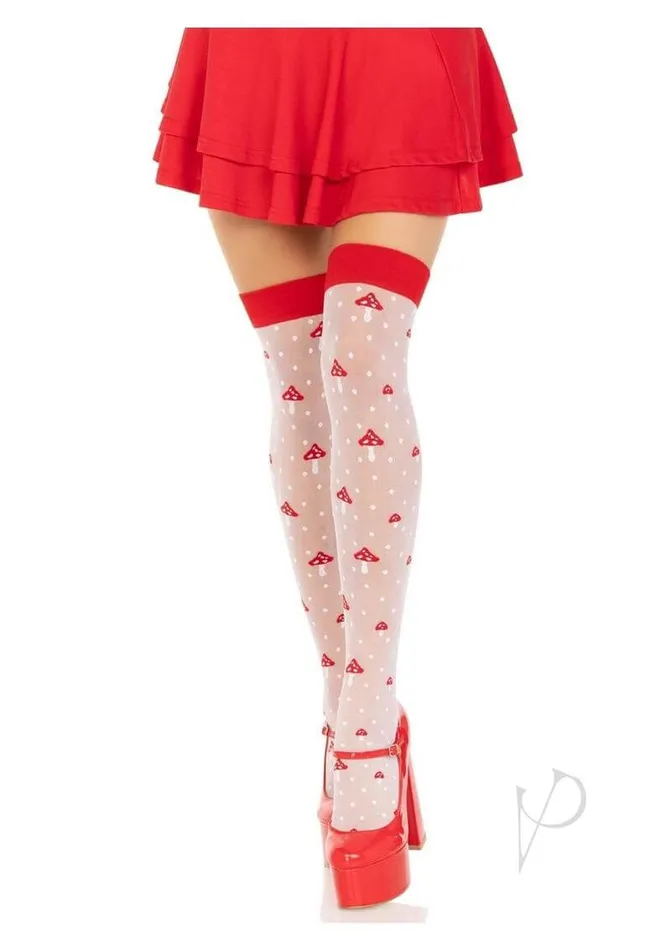 Magic Mushroom Thigh Highs Whimsical Polka Dot Stockings by Leg Avenue Leg Avenue Inc Vibrators