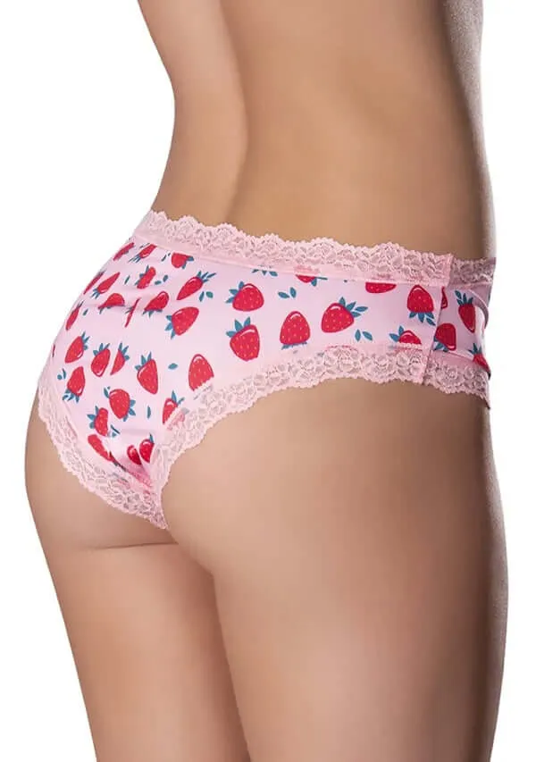 Magic Silk Lingerie Male Sex Toys Sweet Treats Crotchless Boy Short with Edible Lube Strawberry 2XL