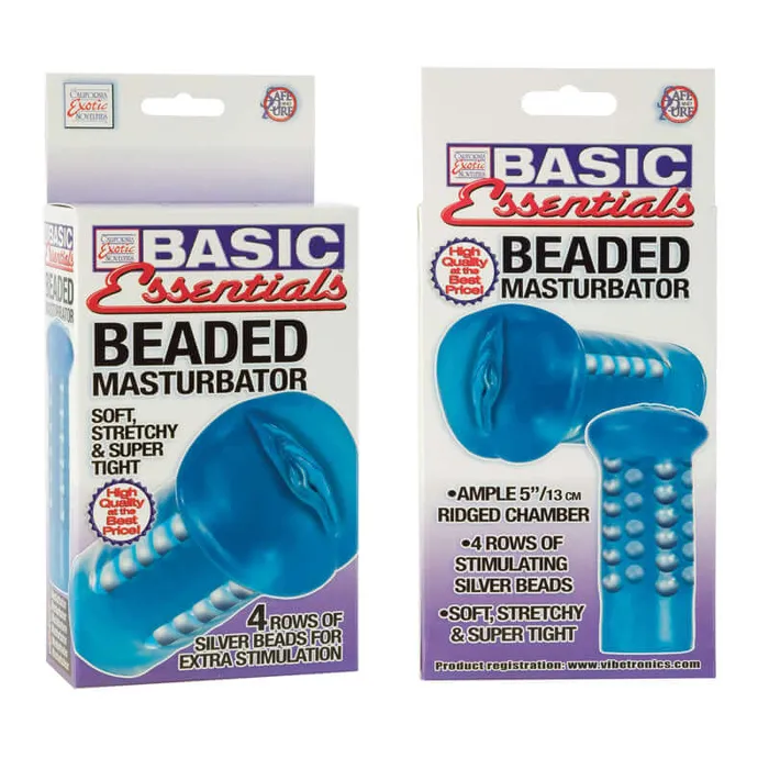 Male Sex Toys Basic Essentials Beaded Masturbator California Exotic Novelties