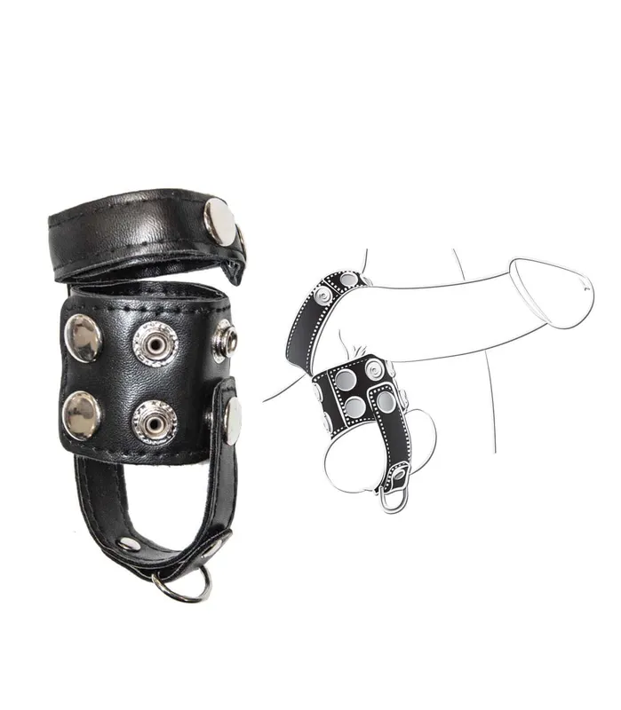 Male Sex Toys Nasstoys Ballgear Ball Stretcher with Separator and DRing Black Male Sex Toys Nasstoys Ballgear Ball Stretcher with Separator and DRing Black