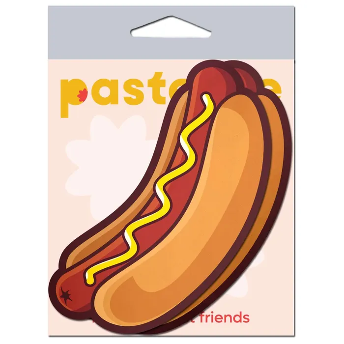 Pastease Female Sex Toys Hotdog Pasties Weiner with Mustard Nipple Covers by Pastease Brand Pastease Female Sex Toys Hotdog Pasties Weiner with Mustard Nipple Covers by Pastease Brand