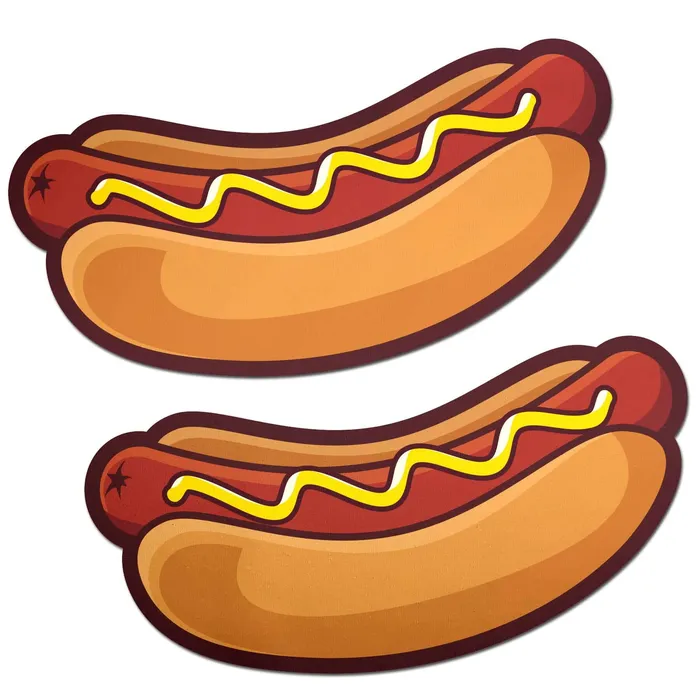 Pastease Female Sex Toys Hotdog Pasties Weiner with Mustard Nipple Covers by Pastease Brand