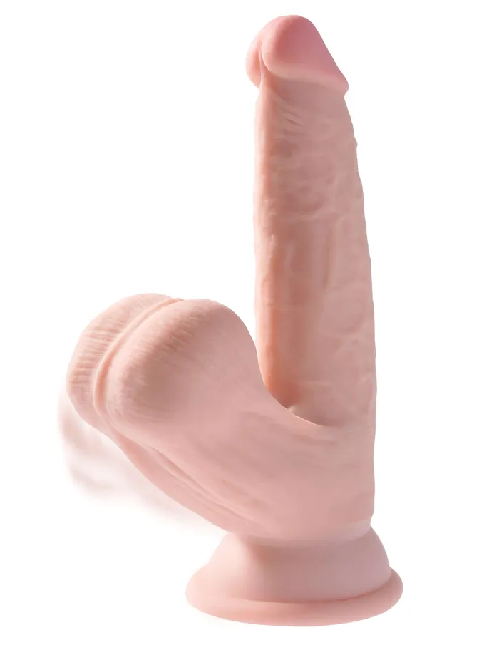 Pipedream Products King Cock Triple Density Plus 6Inch Dildo with Swinging Balls Realistic Fanta Flesh Suction Cup Dildos
