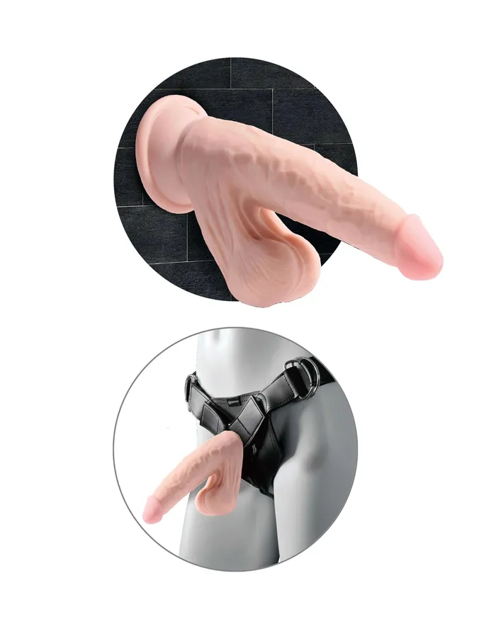 Pipedream Products King Cock Triple Density Plus 6Inch Dildo with Swinging Balls Realistic Fanta Flesh Suction Cup Dildos