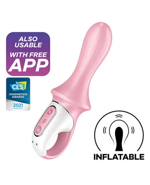 Satisfyer Satisfyer Air Pump Booty 5 Plus Light Red Inflatable Anal Vibrator Anal
