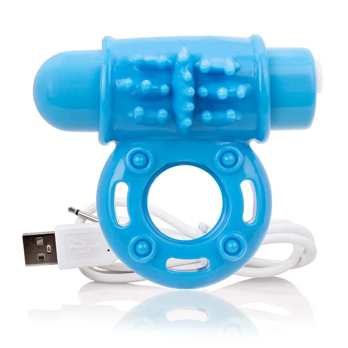 Screaming O Couples Screaming O Charged O Wow Ring Blue Rechargeable 10Function Vibrating Cock Ring LowPitch Vooom Technology Waterproof Fits Most Sizes