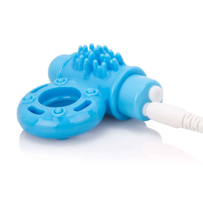 Screaming O Couples Screaming O Charged O Wow Ring Blue Rechargeable 10Function Vibrating Cock Ring LowPitch Vooom Technology Waterproof Fits Most Sizes