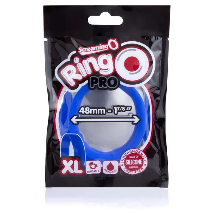 Screaming O Ring O Pro XL Blue True Silicone StretchtoFit Design 1 78inch Diameter LatexFree PhthalateFree Screaming O Anal