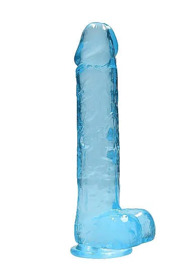 SHOTS AMERICA Female Sex Toys Realrock 9 inches Realistic Dildo with Balls Blue