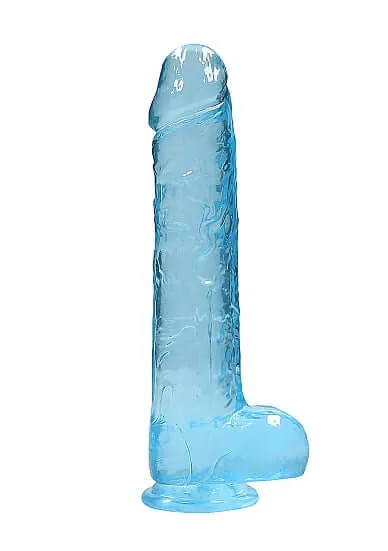 SHOTS AMERICA Female Sex Toys Realrock 9 inches Realistic Dildo with Balls Blue