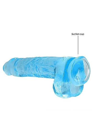 SHOTS AMERICA Female Sex Toys Realrock 9 inches Realistic Dildo with Balls Blue
