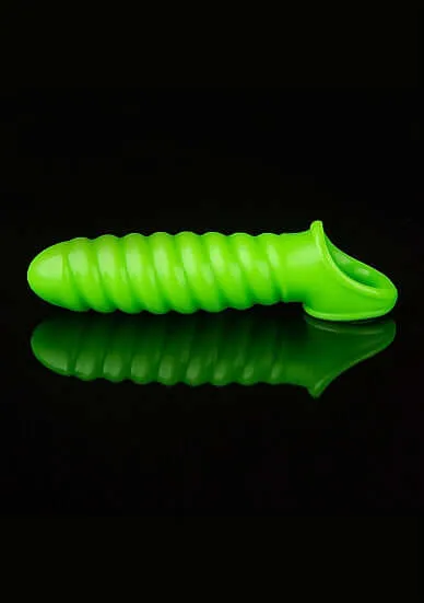 SHOTS AMERICA Male Sex Toys Ouch Glow Swirl Stretchable Penis Sheath