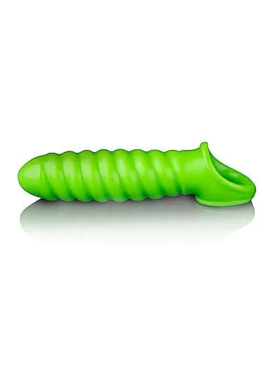 SHOTS AMERICA Male Sex Toys Ouch Glow Swirl Stretchable Penis Sheath