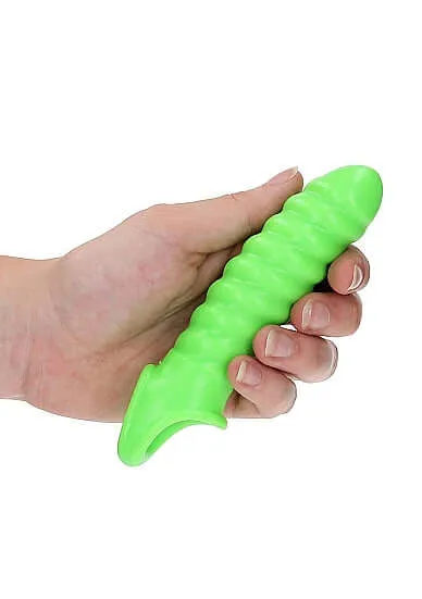 SHOTS AMERICA Male Sex Toys Ouch Glow Swirl Stretchable Penis Sheath