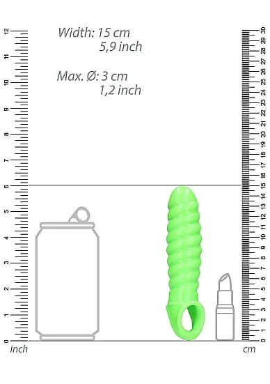 SHOTS AMERICA Male Sex Toys Ouch Glow Swirl Stretchable Penis Sheath