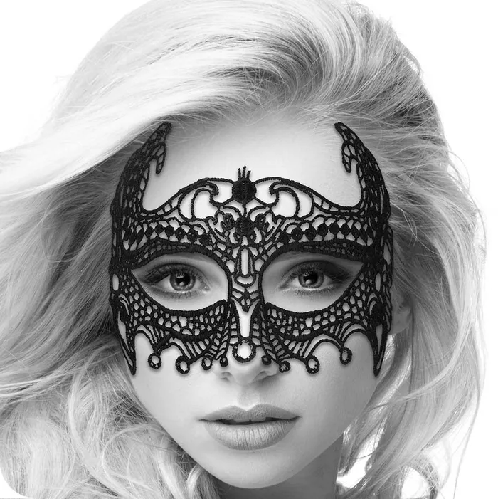 Shots Toys Black White Lace Empress EyeMask Anal