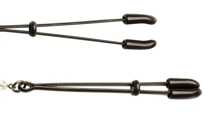 Spartacus Anal Spartacus Black Tweezer Nipple Clamps with Beads Adjustable Gentle Pinch