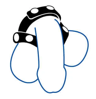 Spartacus Dildos Spartacus Leathers Cock Gear Black V Style Cock and Ball Divider