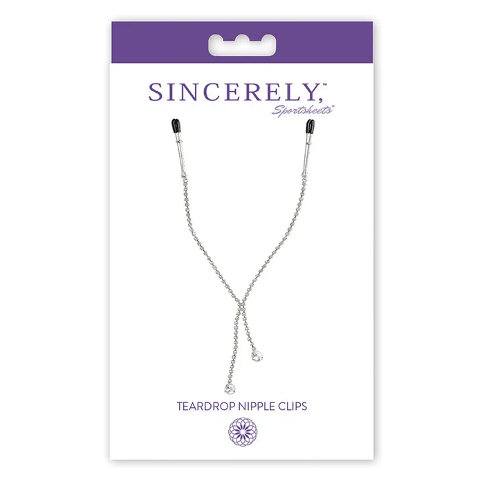 SPORTSHEETS Nipple Clitoral Toys Sincerely Diamond Tear Drop Nipple Clips