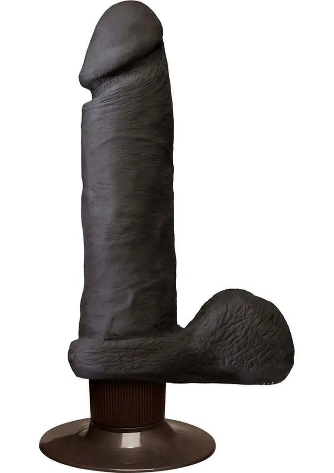 The Vibro Realistic Cock 6 Black Lifelike DualDensity Pleasure Doc Johnson Enterprises Dildos