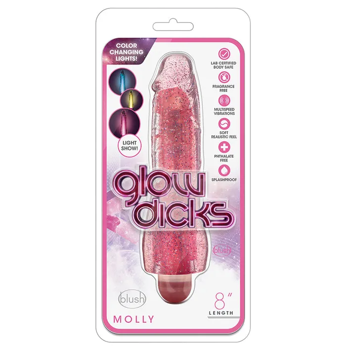 Vibrators BLUSH Glow Dicks Molly Glitter VibratorPink 8