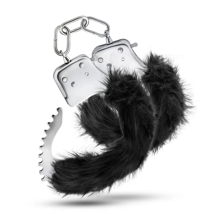 Vibrators Blush Temptasia By Blush Plush Fur Cuffs Black