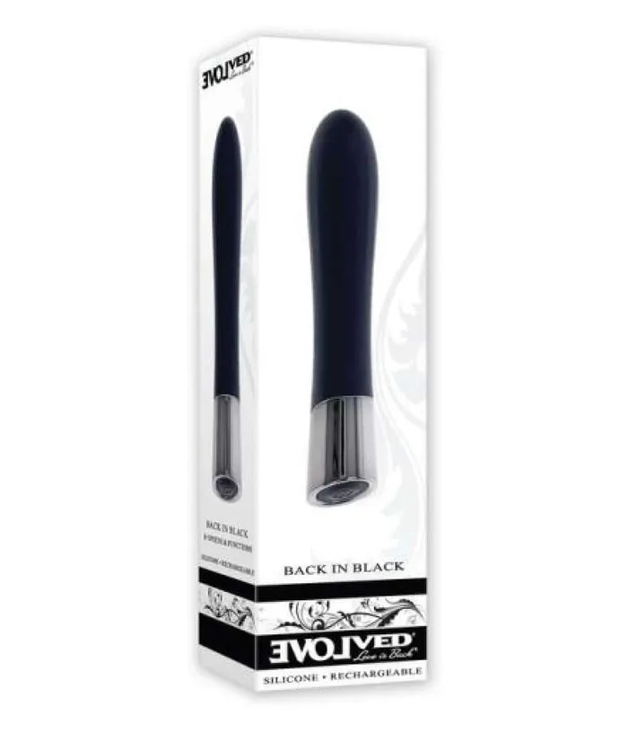 Vibrators Evolved Back in Black Petite Vibrator 10 Speeds Patterns Waterproof USB Rechargeable Evolved Novelties Vibrators Evolved Back in Black Petite Vibrator 10 Speeds Patterns Waterproof USB Rechargeable Evolved Novelties