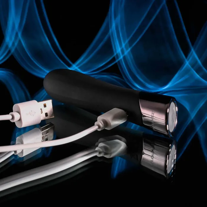 Vibrators Evolved Back in Black Petite Vibrator 10 Speeds Patterns Waterproof USB Rechargeable Evolved Novelties