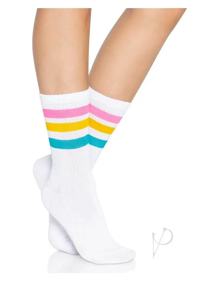 Vibrators Leg Avenue Inc Pride Crew Socks Os Pansexual