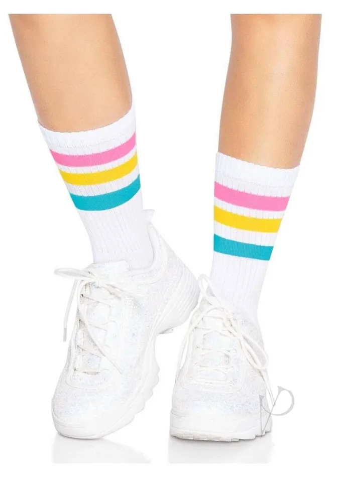 Vibrators Leg Avenue Inc Pride Crew Socks Os Pansexual