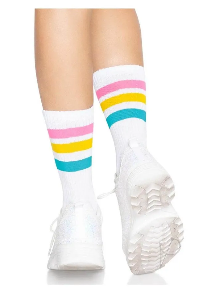 Vibrators Leg Avenue Inc Pride Crew Socks Os Pansexual