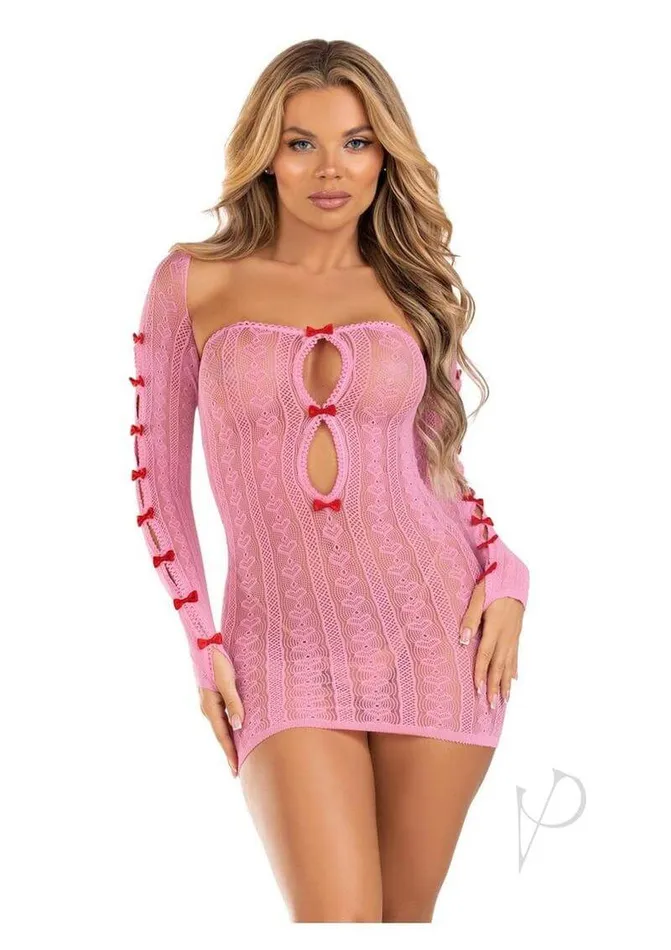 Vibrators Leg Avenue Inc Sweet Temptation Tube Dress and Shrug Set Pink