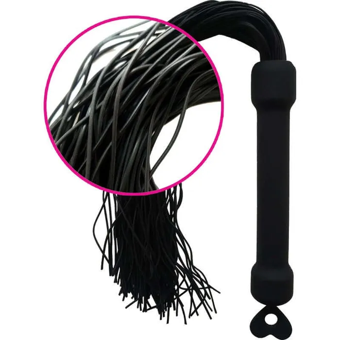 Whip It Black Silicone Pleasure Whip with Tassels by Hott Products Unlimited HOTT Products Female Sex Toys