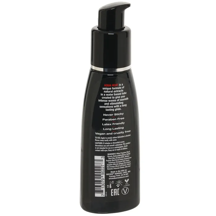 Wicked Sensual Care Female Sex Toys Aqua Heat Lube 2oz60ml in Warming