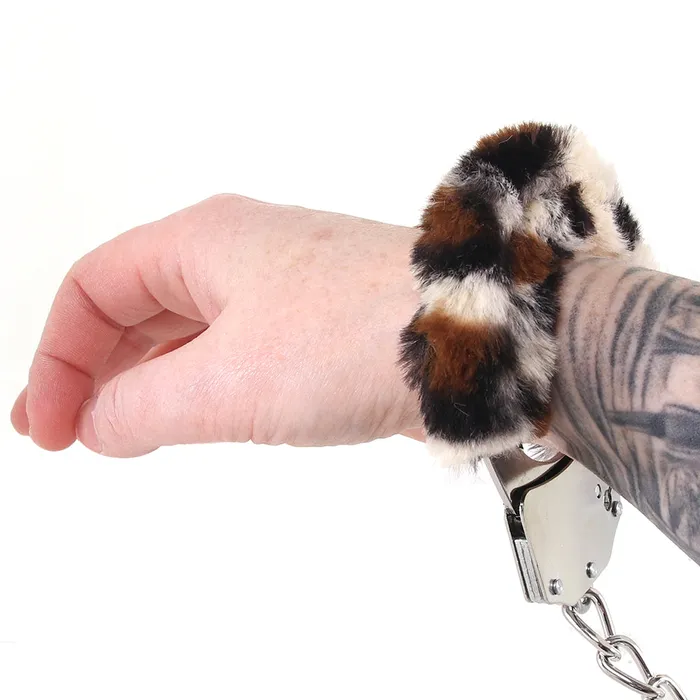 XGen Female Sex Toys WhipSmart Classic Furry Cuffs in Leopard