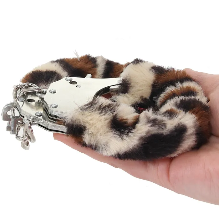 XGen Female Sex Toys WhipSmart Classic Furry Cuffs in Leopard