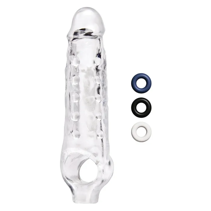 XGEN Male Sex Toys Size Up See Thru Studded Penis Extender with Ball Loop 15