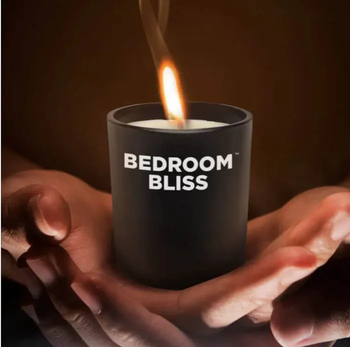 XR Brands Couples Bedroom Bliss Lovers Vanilla Scented Massage Candle Perfect for Wax Play and Sensual Massage